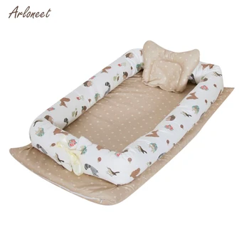 

2019 Baby Nest Cartoon Printing Bionic Bed Detachable Washable Portable Baby Bed Multi Functional Travel Crib Newborn Mattress