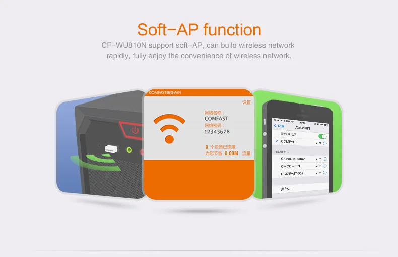 2 шт. Comfast adaptador Wi-Fi CF-WU810N рецептор wifi usb Wi-Fi адаптер Wi-Fi точка доступа RTL8188EU чипсет Беспроводной Wi-Fi dongle