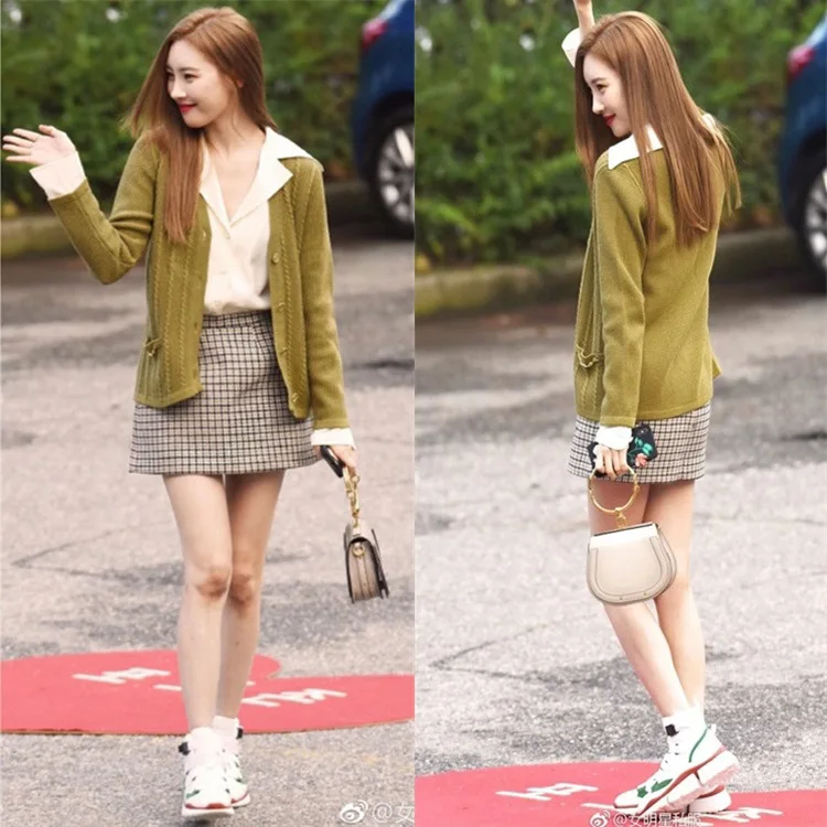 Same Knitted Sweater Cardigan Spring Autumn Dress New Army Green Short Jacket with Long Sleeve Sweater 2019 Clothes Women