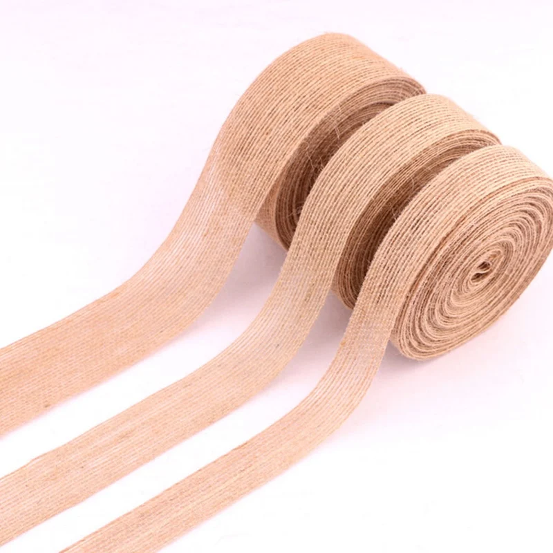 

5Meters/Roll Fish Silk Jute Woven Ribbon Hemp Rope Linen Accessories Birthday Cake Wedding Decoration Craft Accessories