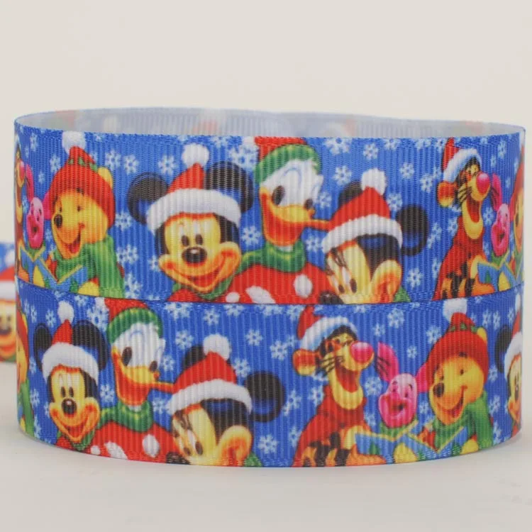 

New arrivals 7/8" 22mm New christmas Mickey cartoon ribbon grosgrain ribbon printed ribbon tape Free shipping