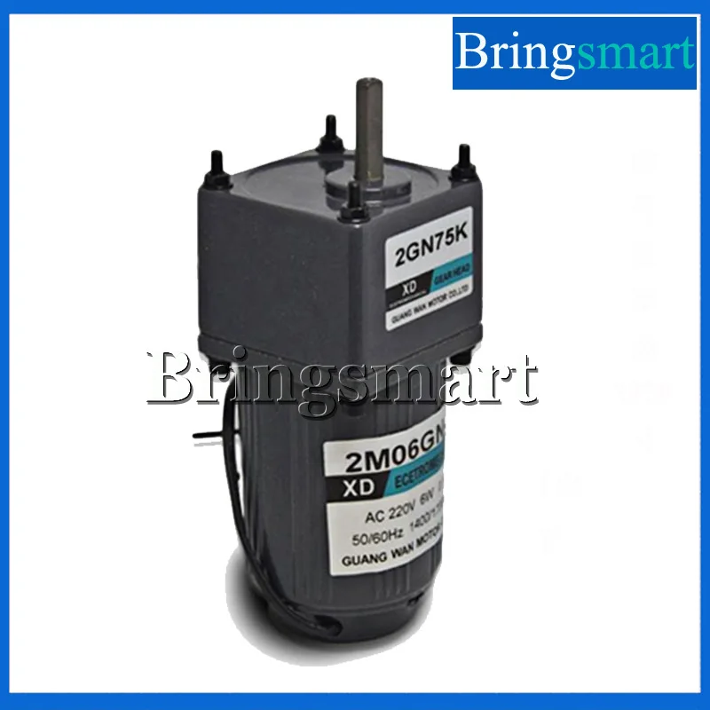 Bringsmart 220V AC Gear Motor 6W Single Phase Reversing Motor Low Speed High Torque Motor With Speed Controller bringsmart 12v dc gear motor 60w high torque motor adjustable speed low speed dc motor