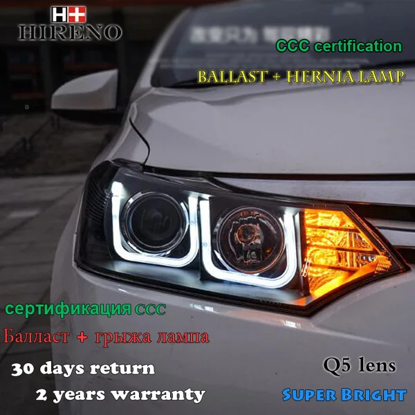 Hireno Высокой мощности Автомобилей стайлинг В Сборе для 2014-2016 Toyota VIOS СВЕТОДИОДНЫЕ
