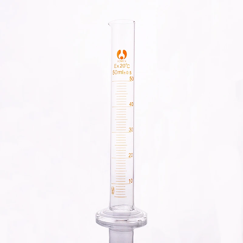 2pcs High borosilicate glass measuring cylinder,Capacity 50ml,Graduated Glass Laboratory Cylinder