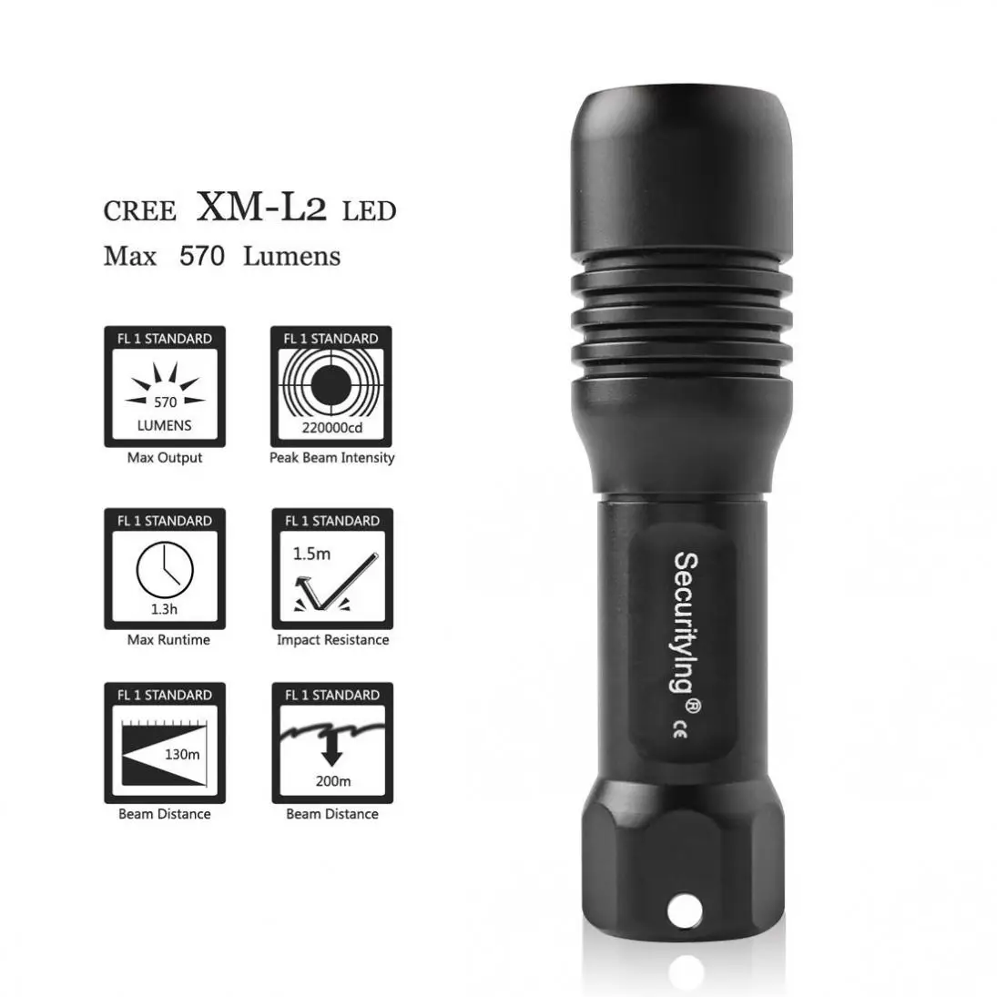 

1000Lm XM-L2(U4) LED Underwater Torch Scuba Diving Photography Video Flashlight with 360 Degrees Rotation Bracket
