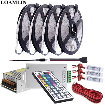 

SMD5050 30Leds/m RGB Led Strip Flexible Light 12A 44Keys IR Remote RGB Led Controller Amplifier DC12V Led Transformer Kit