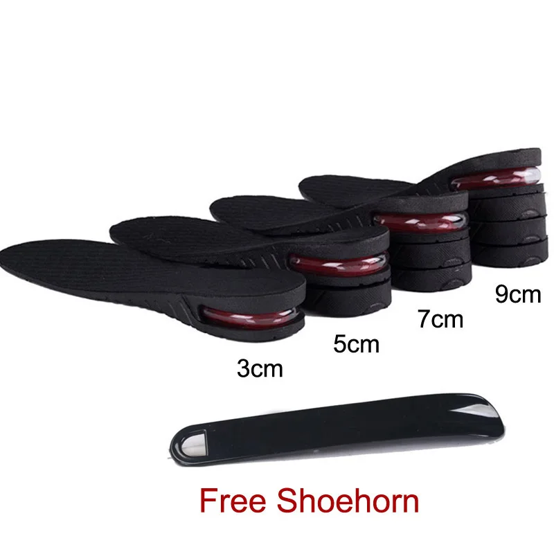  Men and Women Taller 3CM 5CM 7CM 9CM Height Increasing Air Cushion Invisible Shoe Pads Lift Insoles