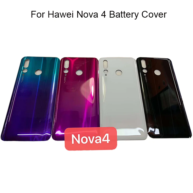 

For huawei nova 4 Battery Cover Rear Glass Door back Housing Case VCE-TL00 VCE-AL00 Battery Cover With Camera Lens Replacement