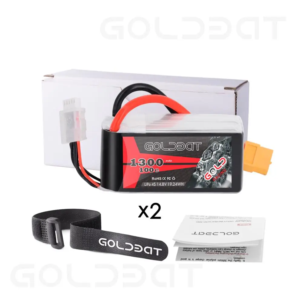GOLDBAT Lipo Battery 1300 мАч 4S 100C 14 8 в софтбокс с разъемом XT60 для радиоуправляемого
