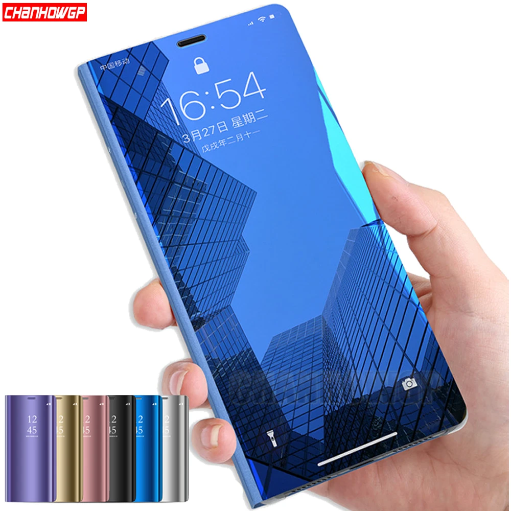 Прозрачный зеркальный смарт чехол для Sony Xperia XZ3 XZ 3 подставка откидные кожаные