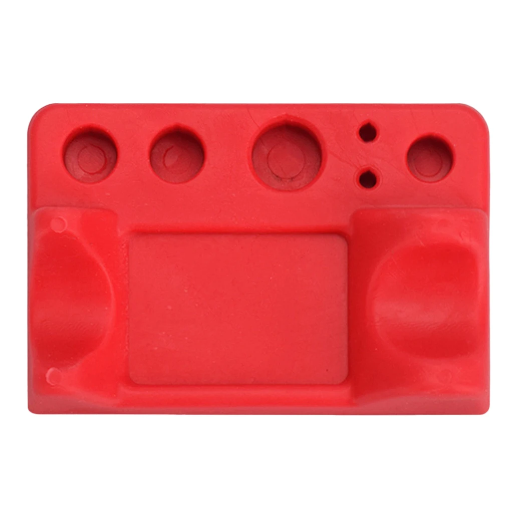 Sturdy Silicone Tattoo Machine Pen Stand, Tattoo Supplies Holder for Large/Medium/Small Ink Cups, Cotton Swabs etc - Red