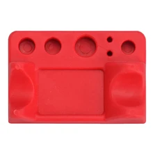 Sturdy Silicone Tattoo Machine Pen Stand, Tattoo Supplies Holder for Large/Medium/Small Ink Cups, Cotton Swabs etc- Red