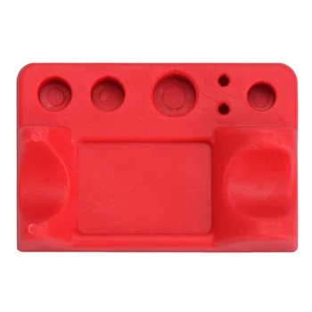 

Sturdy Silicone Tattoo Machine Pen Stand, Tattoo Supplies Holder for Large/Medium/Small Ink Cups, Cotton Swabs etc - Red