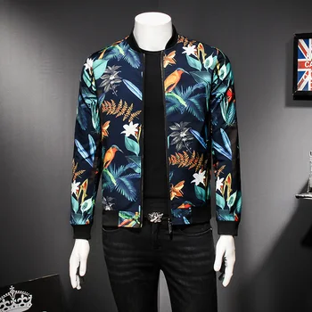

Mens Pattern Jacket Floral Print Male Jacket Vintage Classic Fashion Designer Bomber Jackets Men Party Club Outfit Men Oversize