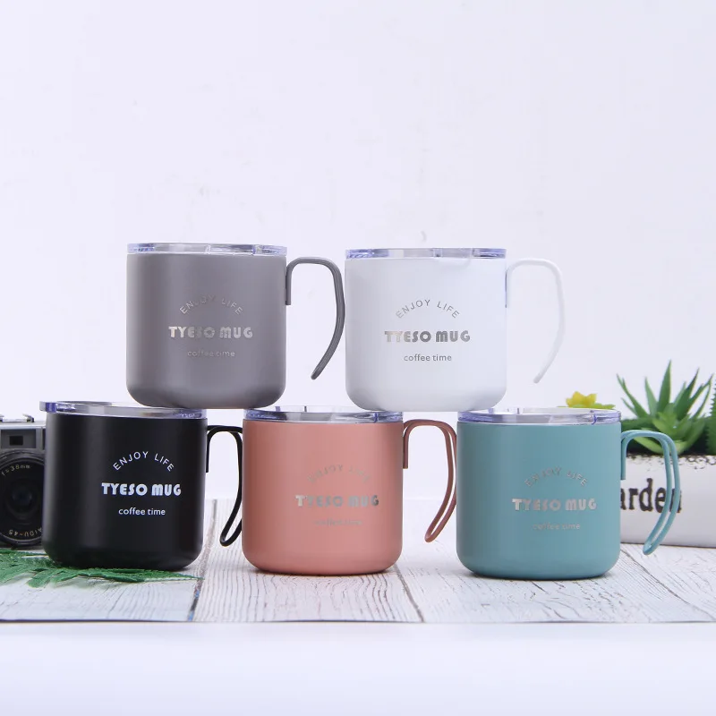 

400ML Double Wall 304 Stainless Steel coffee mug with handle Vacuum Insulated milk Cup Travel Coffee Tumbler with lid