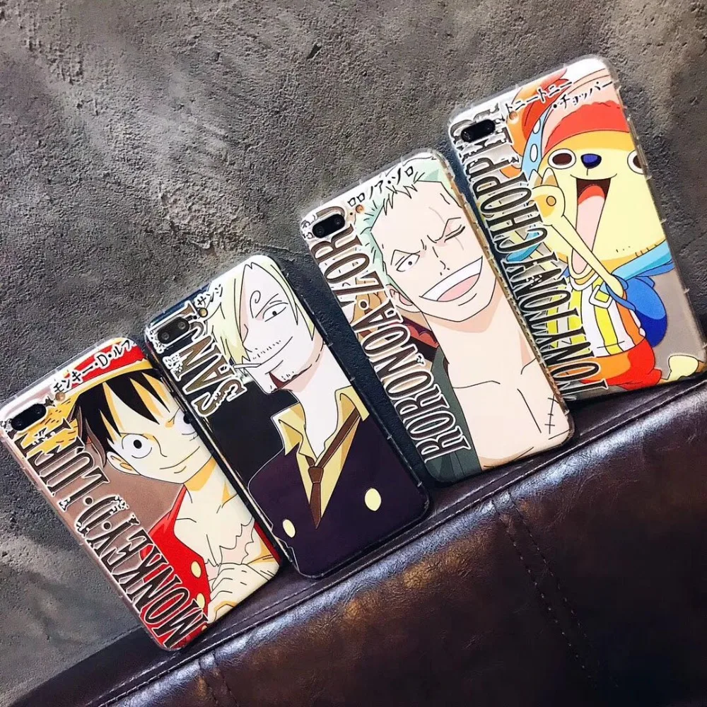 Japan ONE PIECE Luffy Chopper Zoro Sanji Air Cushion Anti Fall Transparent Soft TPU Case Cover For Iphone6 6S 7 7S 8 X 6P 7P 8P |