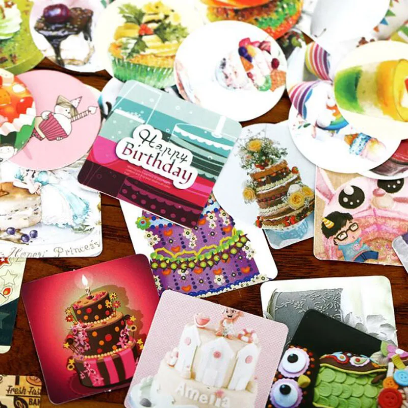 

Cute Stickers Happy Birthday Cake Pattern Bullet Journal Scrapbook Sticker Album Item Decoration DIY Korea Stationery Sticker