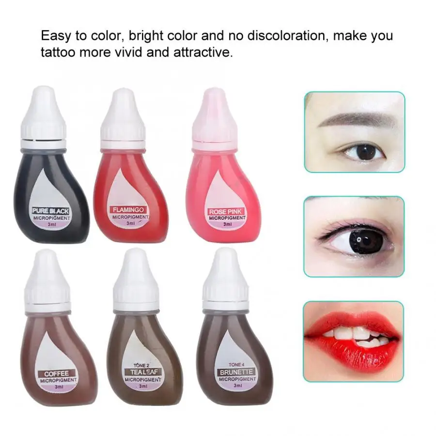 

Microblading Pigment Natural Plant Tattoo Ink Semi-permanent Lip Eyebrow Eyeliner Tattoo Pigment Longlasting Ink Permanent