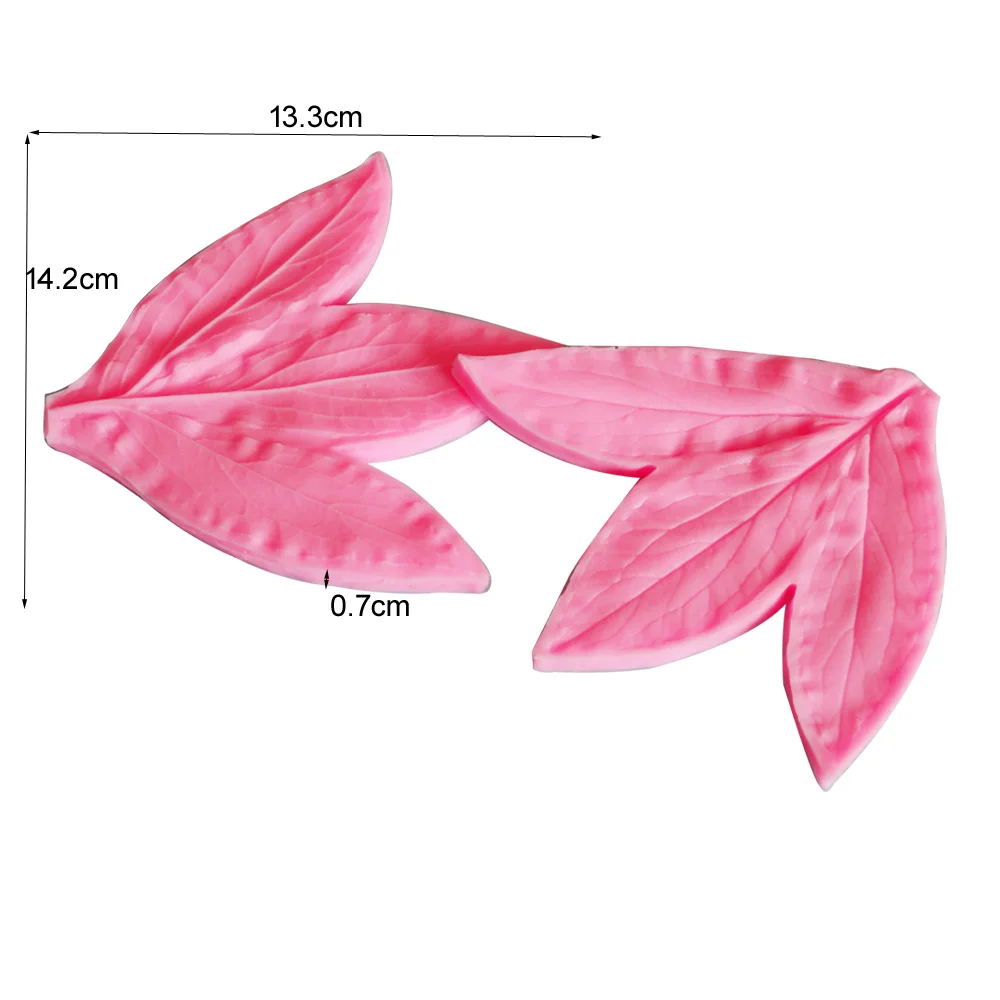 Byjunyeor 2 шт. большой лист формы для пиона цветок украшения Свадебный торт с помадной глазурью, поделки из сахара инструмент формы для выпечки M2078