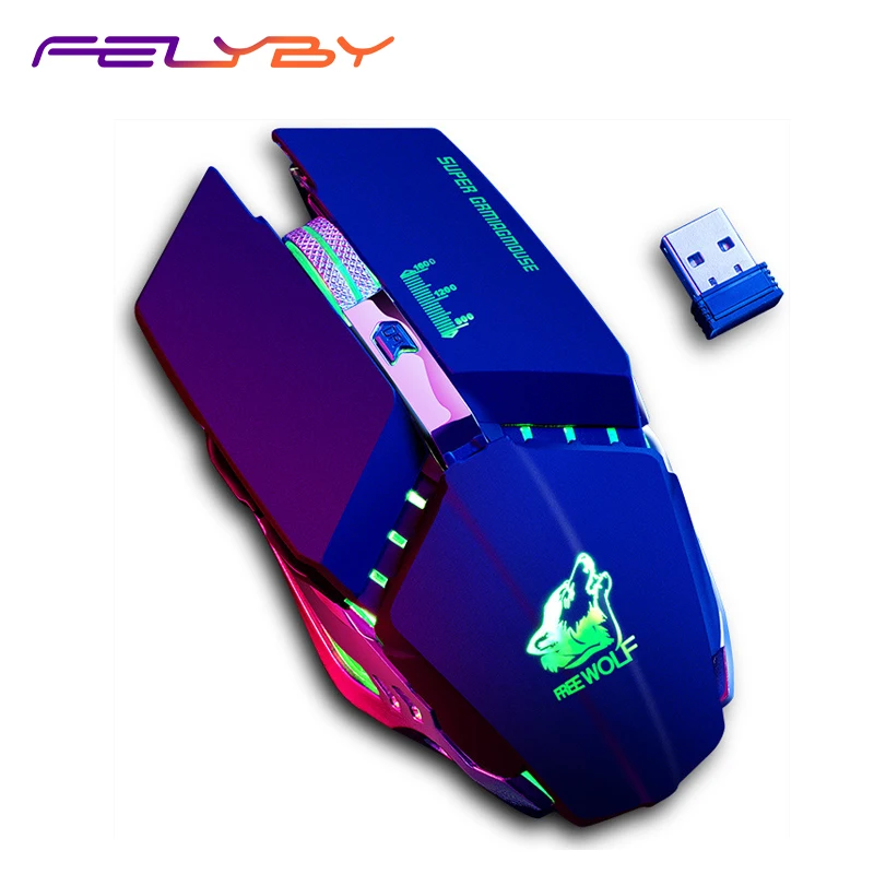 Игровая беспроводная мышь FELYBY X11 1600 точек/дюйм 6 кнопок светящаяся крутая для