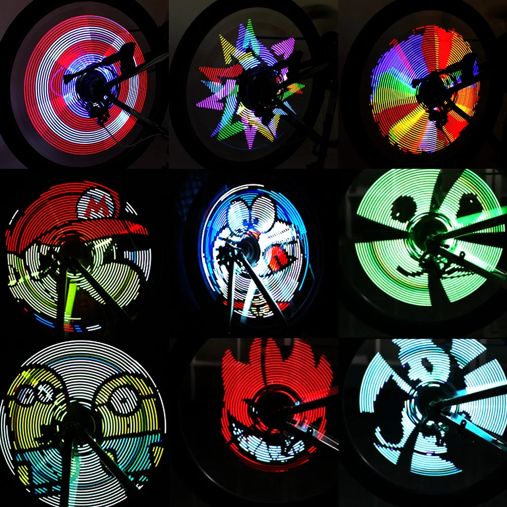 

Bike Wheel Spokes Light 192pcs LED Bicycle Light Colorful Programmable Motor Tire Luces Lamp Image For Night Riding Bicicleta