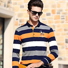 Высококачественная однотонная 3D рубашка поло с вышивкой, Повседневная рубашка поло, Мужская рубашка поло с длинным рукавом, новинка, полосатая Мужская рубашка поло 8808