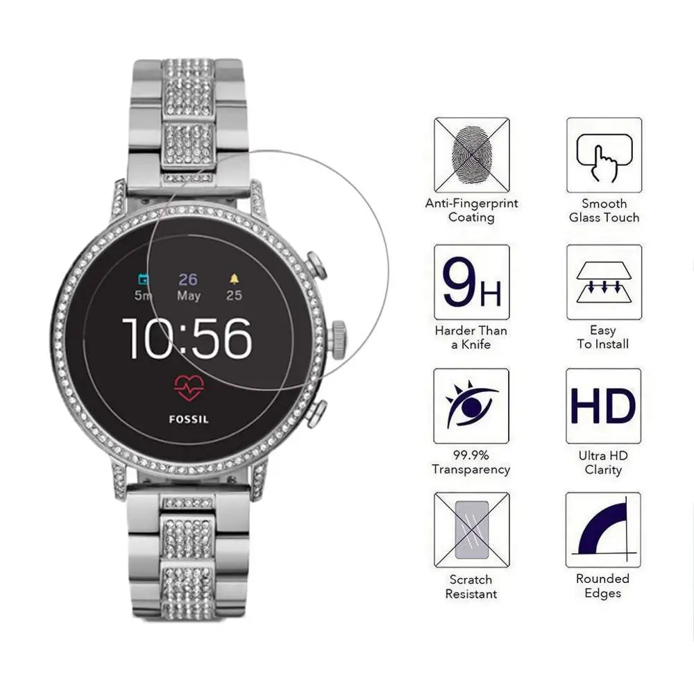 

Tempered Glass Screen Protector for Fossil Women's Gen 4 Q Venture HR