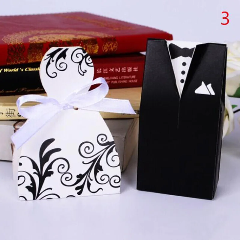 HOMEBEGIN 50 шт. Свадебные сувениры для жениха и невесты, Подарочная коробка для конфет с лентой, свадебные сувениры, свадебные украшения - Цвет: 3