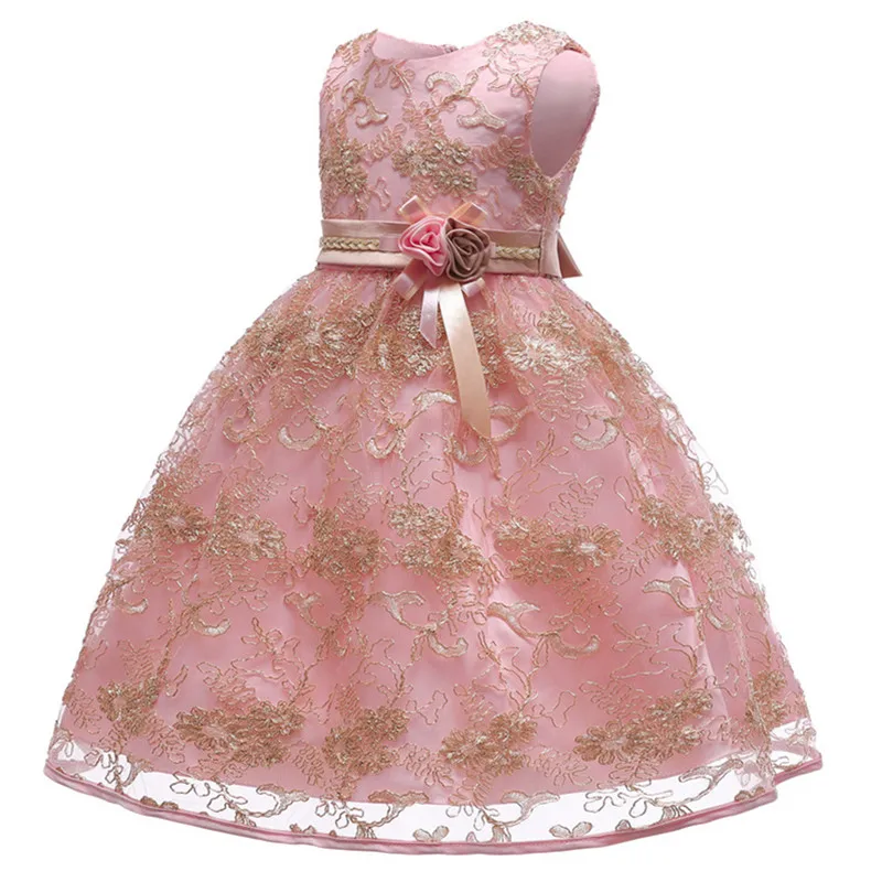 Высококачественное Кружевное платье-пачка принцессы с блестками и большим бантом для девочек, г., Летнее нарядное платье на свадьбу для девочек от 3 до 12 лет