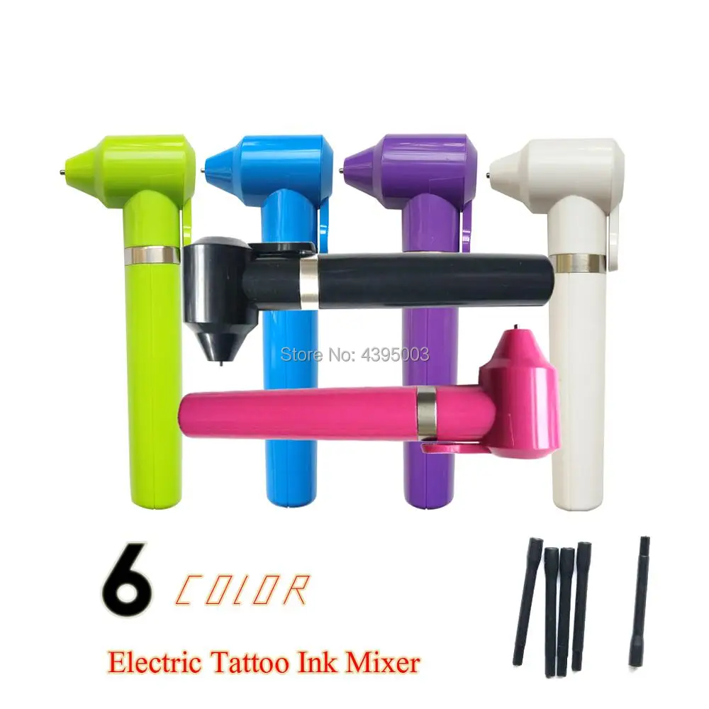 6 цветов электрическая машинка для татуировок смеситель для чернил Блендер с 5 шт. пигментные чернильные палочки бровей губ подводка для глаз постоянный макияж для татуировки Чернила чашки