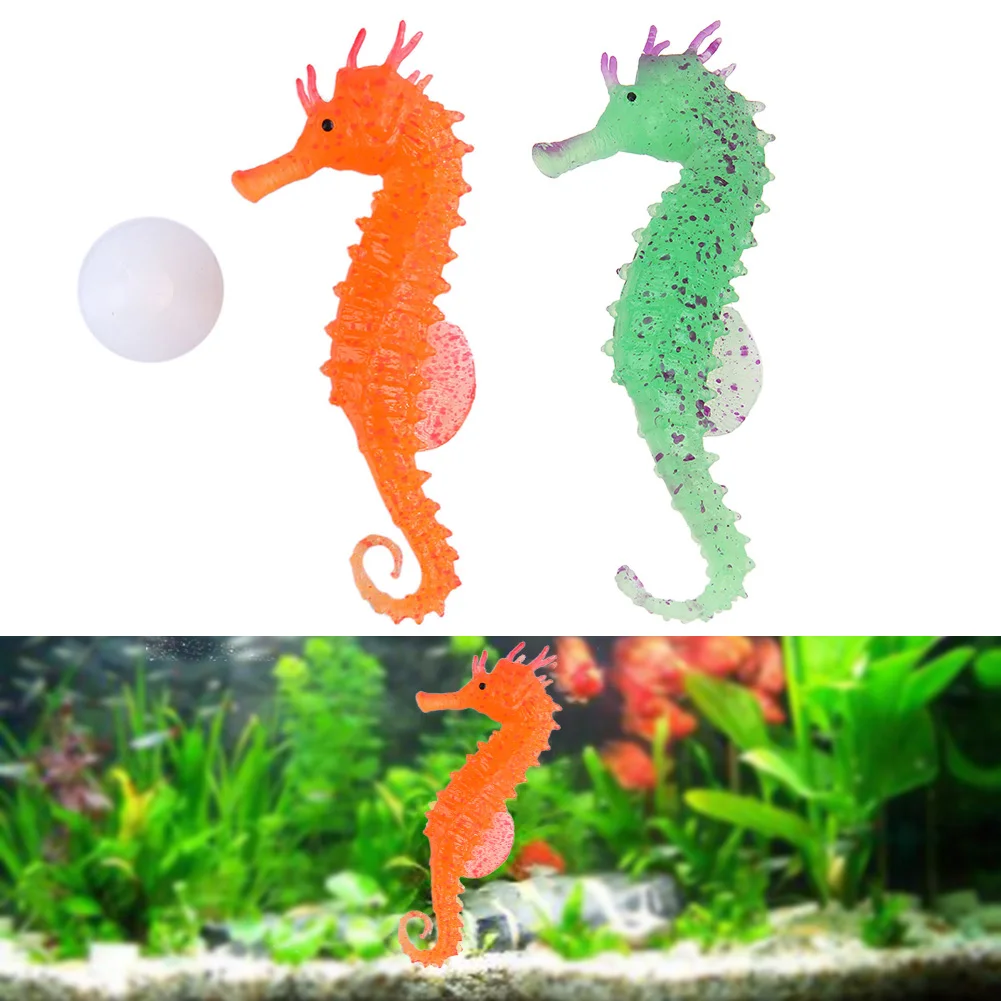 

Artificial Aquarium Decor Silicone Sea Horse Hippocampus Ornament Jellyfish Fish Tank Aquarium Decoration Aquarium Accessories