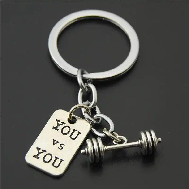 Strength Sports Barbell Dumbbell Kettlebell Charm Weight Fitness with Words Gym Crossfit Keyring Keychain Gifts for Man Strength Sports Barbell Dumbbell Kettlebell Charm Weight Fitness with Words Gym Crossfit Keyring Keychain Gifts for Man