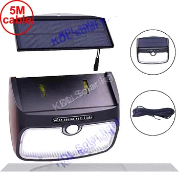 

split mounting 48 LED 900lm Solar Light PIR +motion+radar led 44 LEDs Powered street light for ga 5M cable wall ou