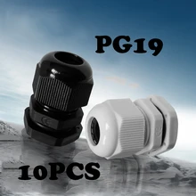 10 шт. PG19 кабель Водонепроницаемый совместное черный или белый Пластик разъем Водонепроницаемый Кабельные вводы IP68 Китай