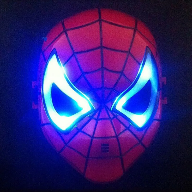 

LED Glowing Superhero Halloween Light Spider Man Mask Children's Cartoon Mask Spider-man Toy Glow with Lamp Spiderman Mask