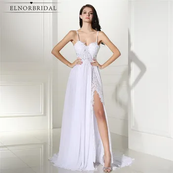 

Robe De Mariage Beach Lace Wedding Dress Cheap 2020 Split Backless A Line Custom Made Bridal Gowns Online Shop China