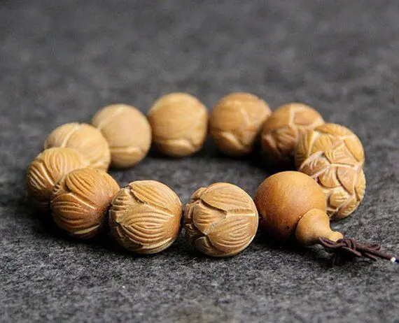 

15mm/18mm Natural Babi Aromatic Sandalwood with Amazing Fragrance Beads Mala Lotus Beads Buddhism India Yoga Mala