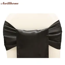 200 шт. Черный и белый цвета стульев цвета слоновой кости атласные ленты