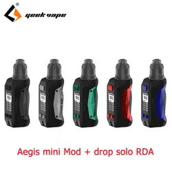 2018 новейший Geekvape Aegis Mini kit 80 Вт мод с каплей solo RDA 2200 мАч встроенный аккумулятор электронная сигарета комплект VS aegis legend