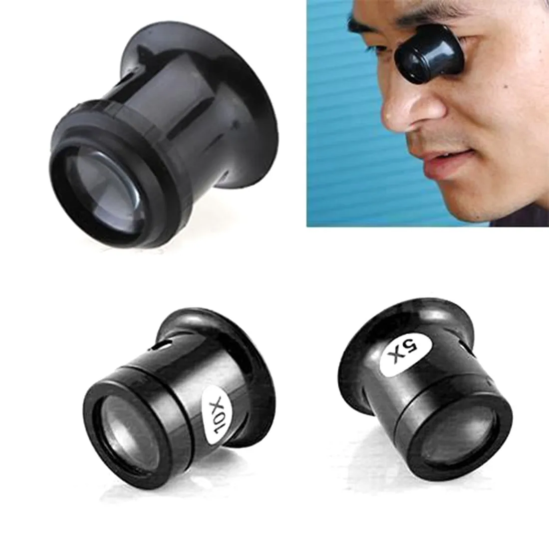 

Monocular Magnifying Glass 5X/10X Portable Loupe Lens Jeweler Watch Magnifier Tool Eye Magnifier Len Repair Kit Tool