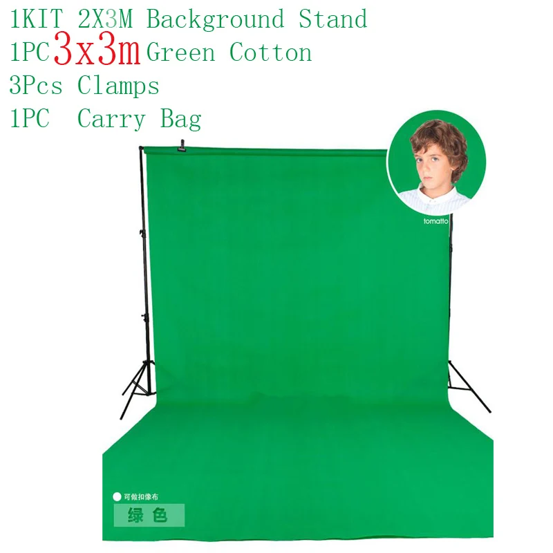 

DHL 10Ft X 6.5Ft BACKGROUND STAND 3M X 2M Adjustable Muslin Background Backdrop BLACK 3METER GREEN WHITE CHORME KEY