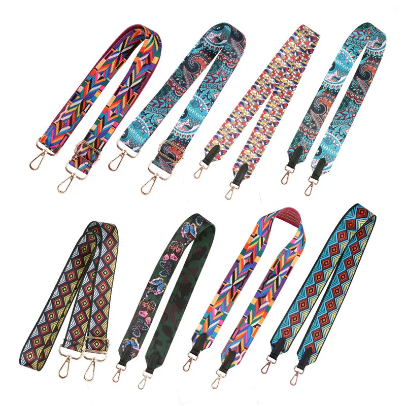 

Bag Shoulder Strap National Style Handbags strap Canvas Wide Crossbody Straps with Swivel Hook Women Bags Handbag Accessories