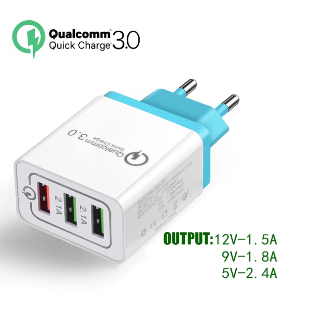 3 Porty 18w Portable Travel ładowarka ścienna Usb Szybkie ładowanie Qc 3 0 2 0 Szybka ładowarka ścienna Adapter Do Samsung S7 Xiaomi Iphone Ipad Tanie Tanio