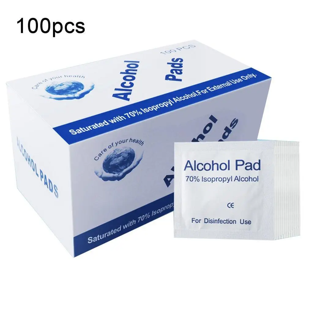 100Pcs/Box Alcohol Pad Iodine Disinfection Tablet Iodine Pad Swabs Wipes Medical Iodine Cotton