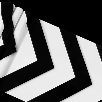 

Minimalist Geometric Line Curve Bar Paper Modern 3D Flooring Wall Black White Striped Wavy Wallpaper Home Decor