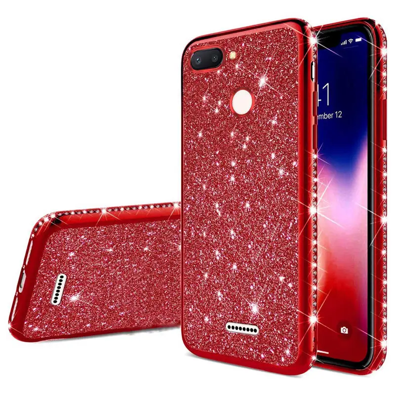 xiaomi leather case charging Glitter Diamond Bling Soft TPU Case Cover on sfor Xiaomi Mi 8 Lite A1 A2 8 se Redmi Note 5 6 6A 8 Shiny Phone Coque Slim Fundas xiaomi leather case custom Cases For Xiaomi