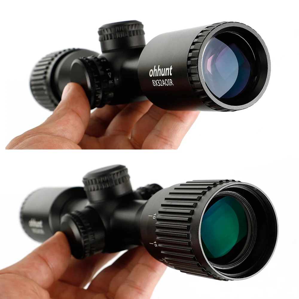 Ohhunt 8X32 AOIR охотничий компактный прицел для винтовки Mil Dot с подсветкой Стекло травленый визир прицел тактический оптика прицел