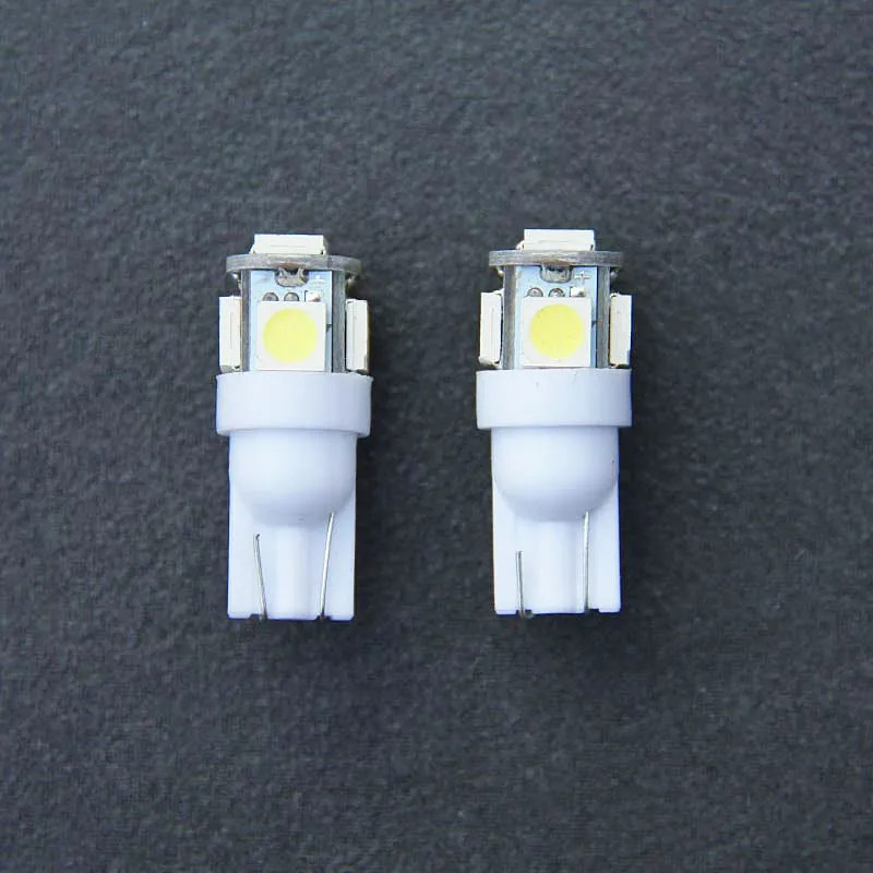 T10 W5W 194 T10 led 웨지 5smd 168 교체 역방향 신호 트렁크 주차 조명 램프 화이트 전구, 2 개
