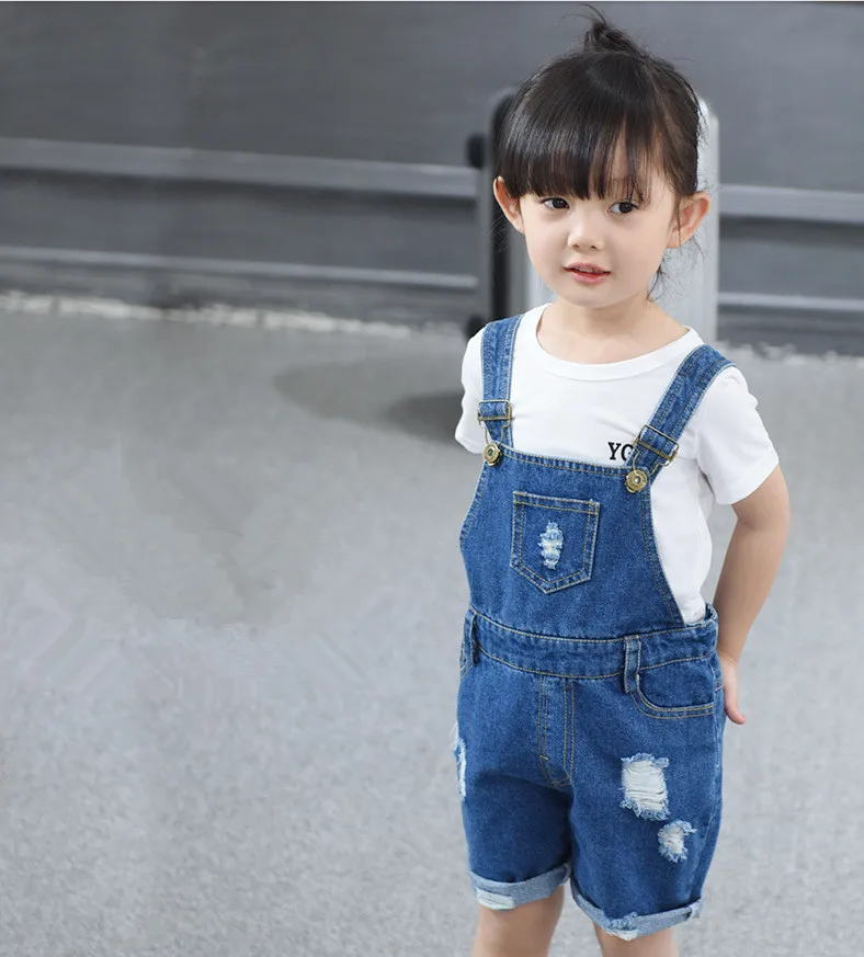 2017 New Spring & Autumn Girls Denim Overalls Pants Brand High Quality