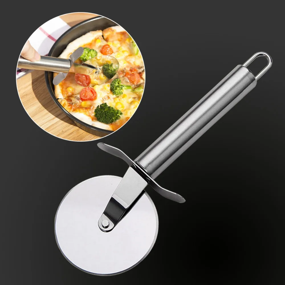 Stainless Steel Single Roller Pizza Knife Pastry Pasta Dough Cutter